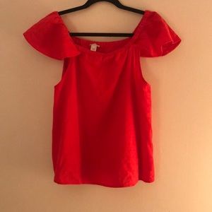 Off the shoulder J crew shirt